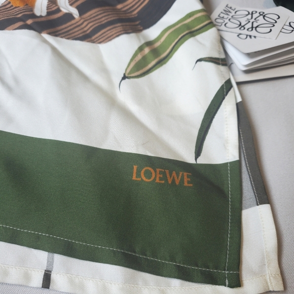 NWD$2,100 Loewe + Paula's Ibiza Print Silk Twill Blouse Button Down Shirt Sz 12 - Picture 8 of 16